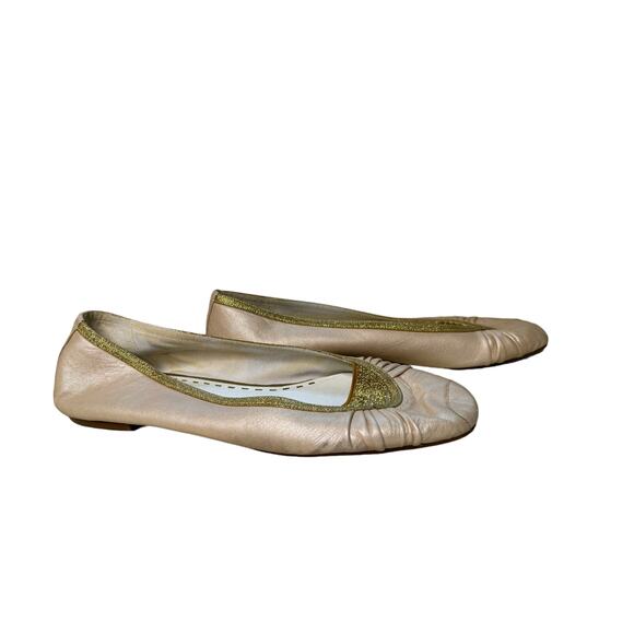 Gianni Bini Dusty Pink and Gold Bella Flats - Picture 2 of 5